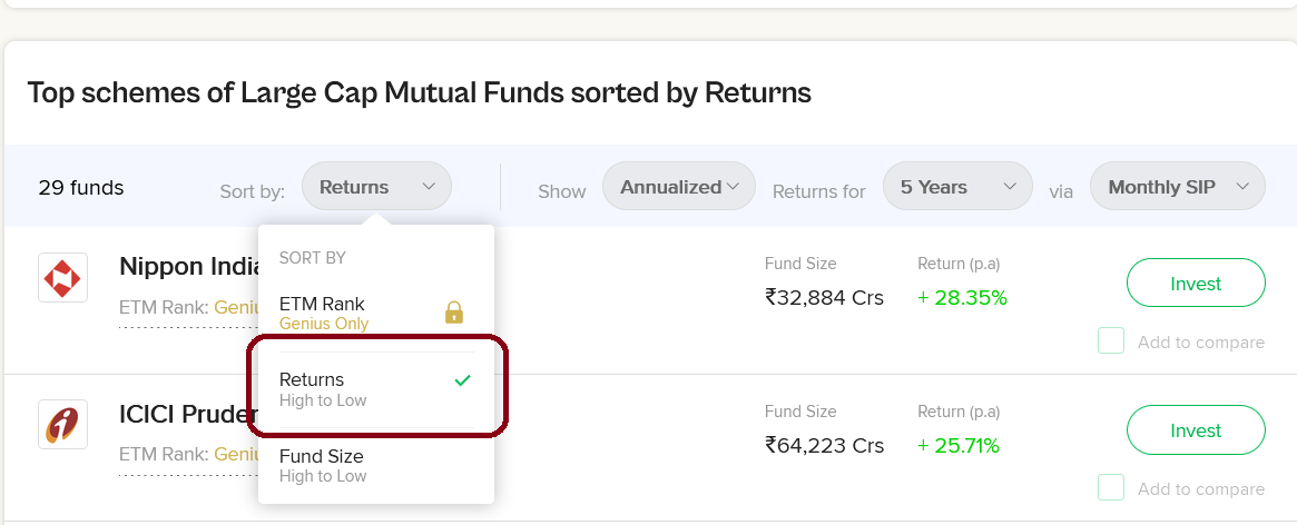 Dark Pattern Highest Return Mutual Fund