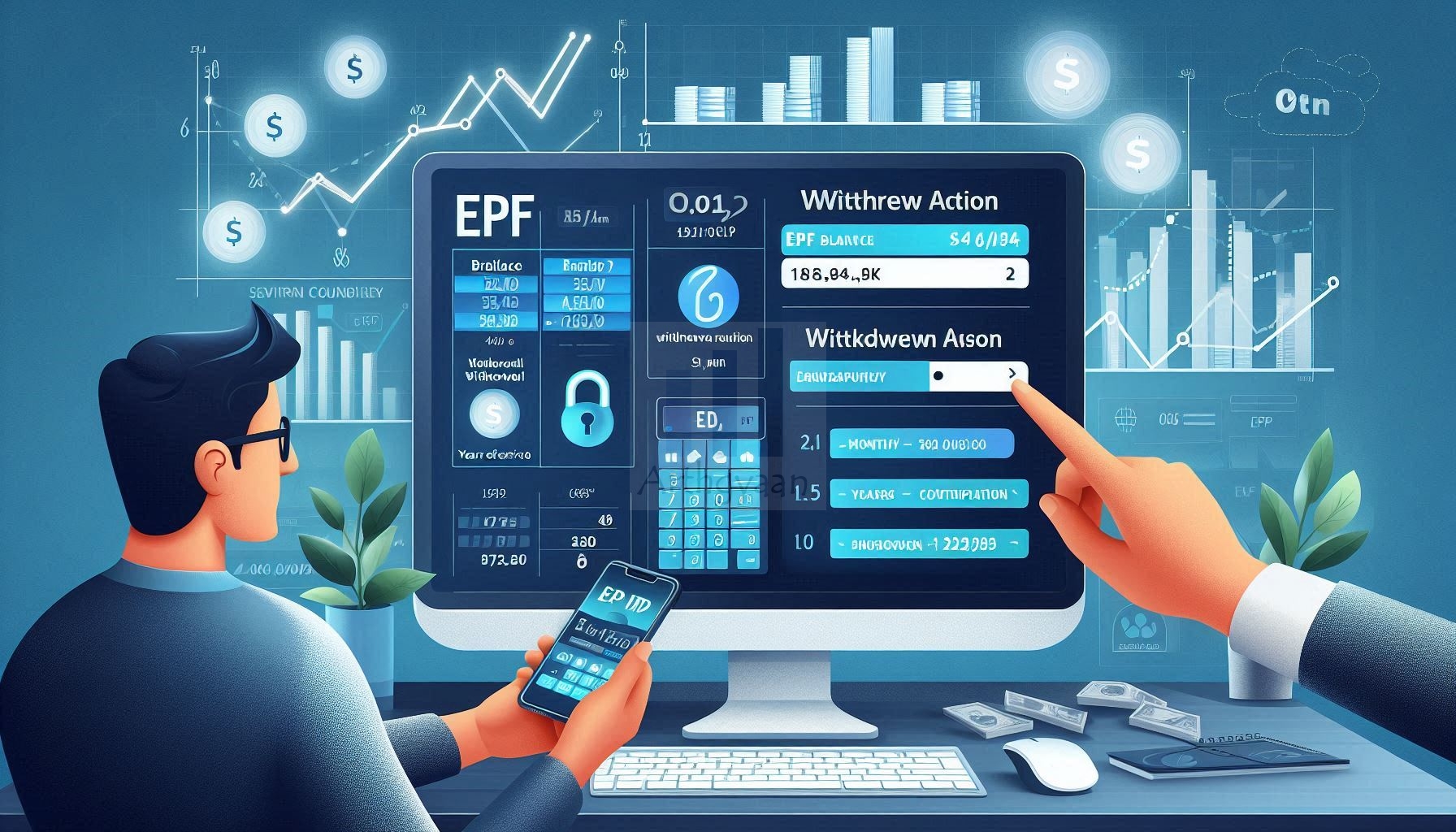 Our EPF Withdrawal Calculator helps you estimate the amount you can withdraw from your Employees' Provident Fund (EPF) based on factors like service tenure, contribution, and withdrawal type. It simplifies the process by applying EPFO withdrawal rules automatically.