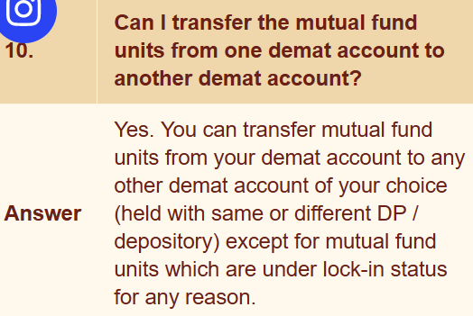 FAQ Demat Account MF Transfer