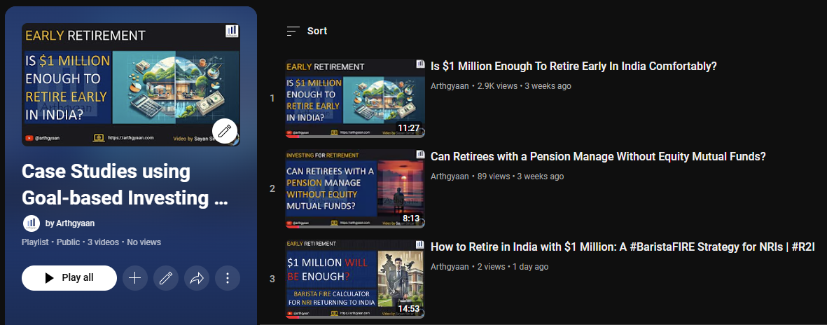 Case Studies using Goal-based-investing tool playlist