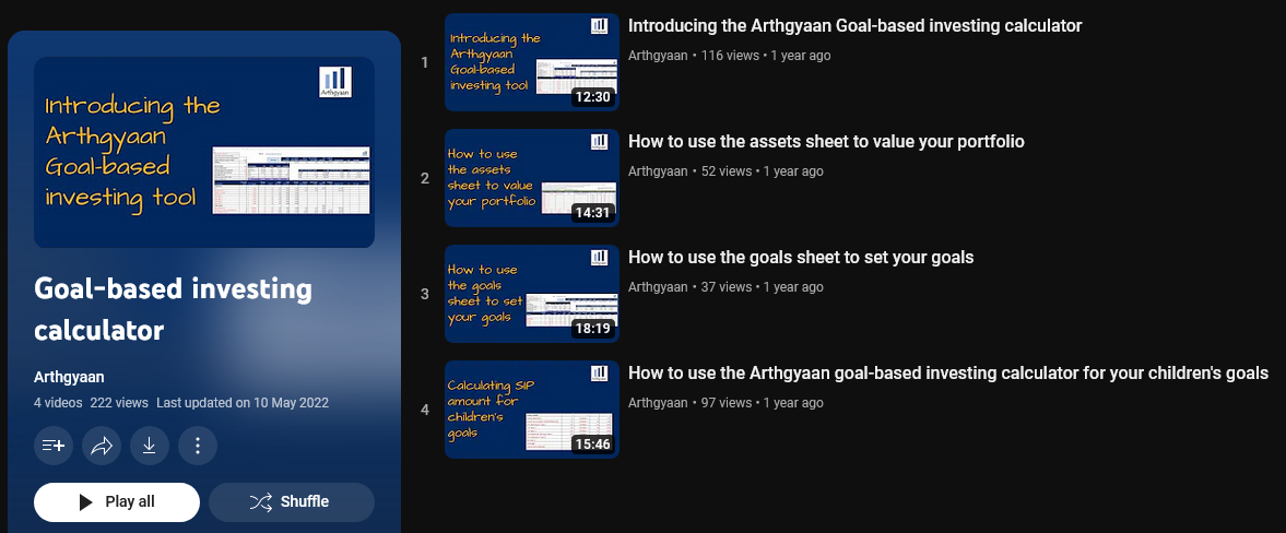 Goal-based-investing tool playlist