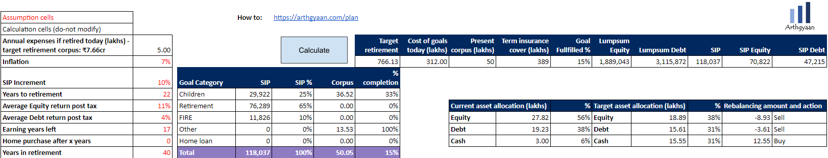 Goal-based investing planner