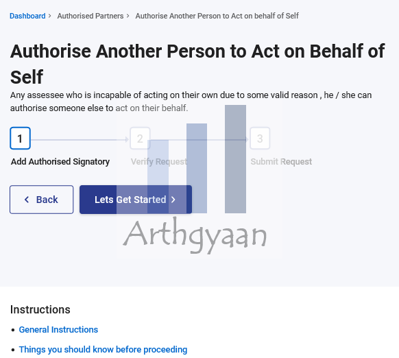 Income Tax Authorised Partners - Act On Behalf Of Self