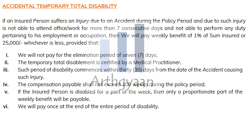 Temporary Total Disability (TTD) clause