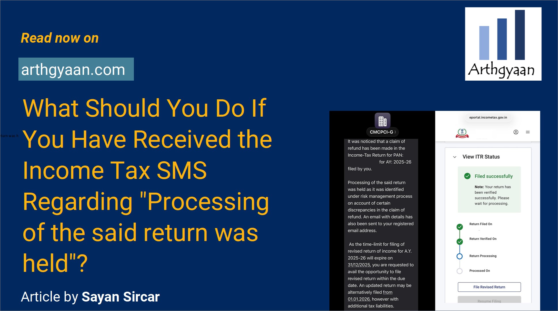 Article: This article shows the next steps to be taken for tax payers receiving the SMS regarding processing of their income tax return is now held as it was identified under risk management process.