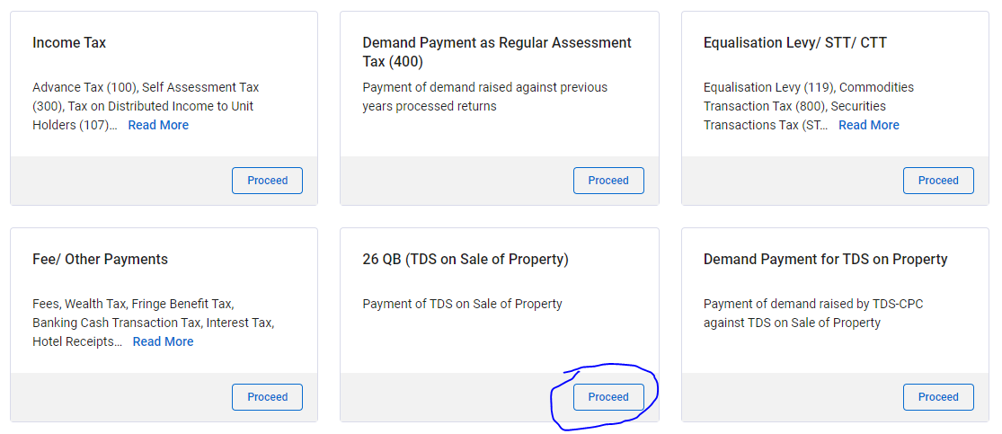 Property TDS E-File menu - choose Form 26QB