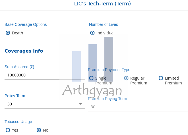 LIC Tech Term calculator 2