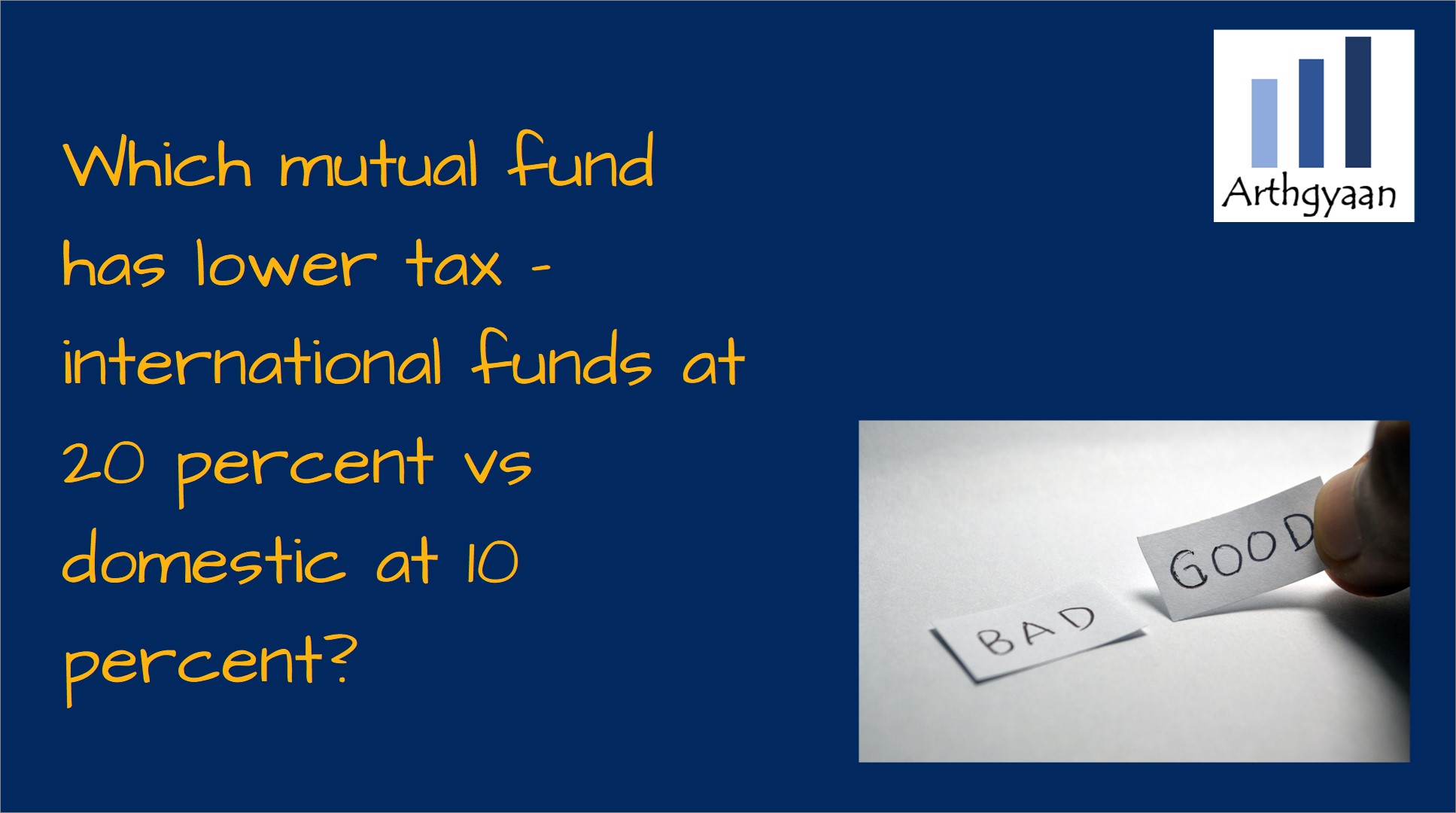 Which mutual fund has lower tax - international funds at 20 percent vs domestic at 10 percent?