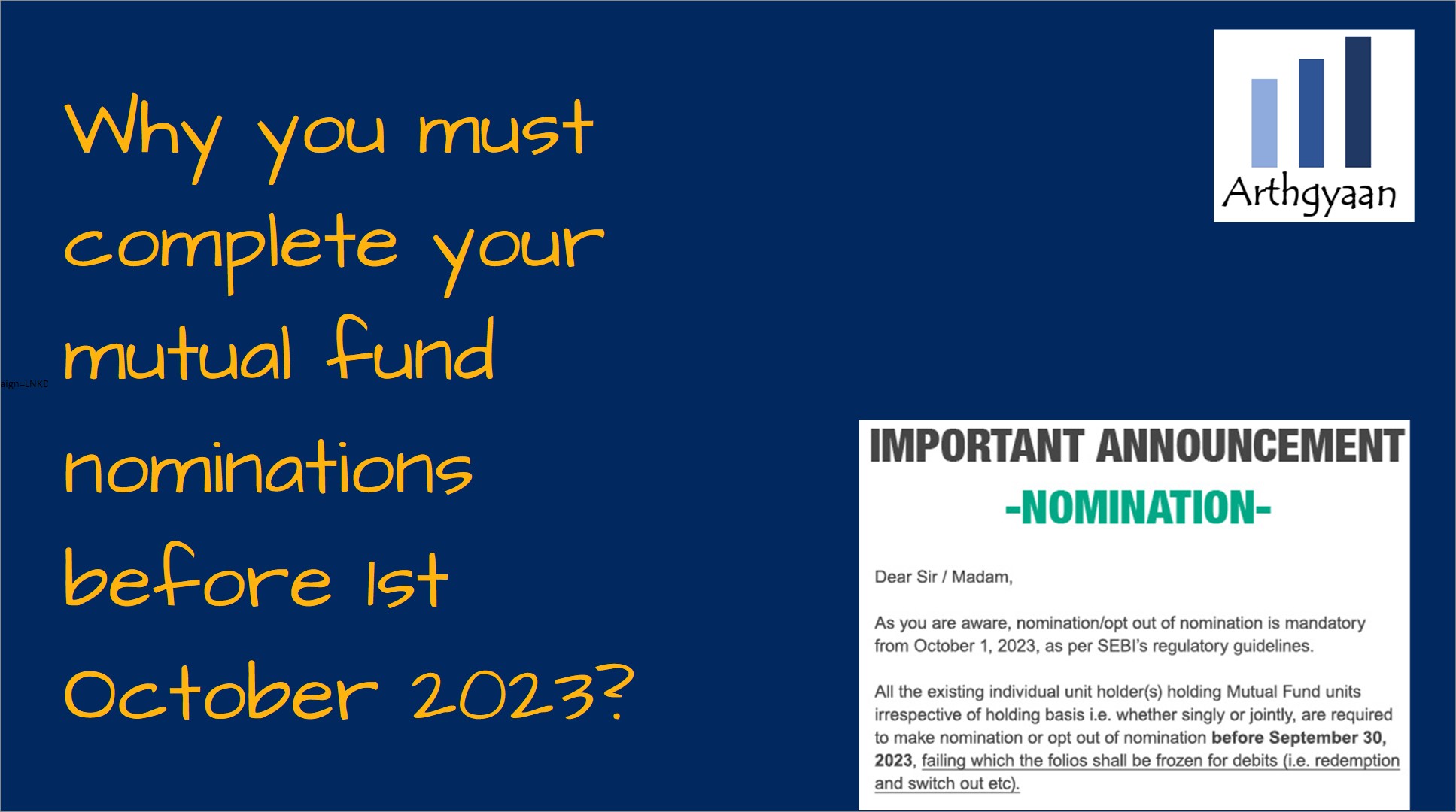 Why you must complete your mutual fund nominations before 31st December 2023?